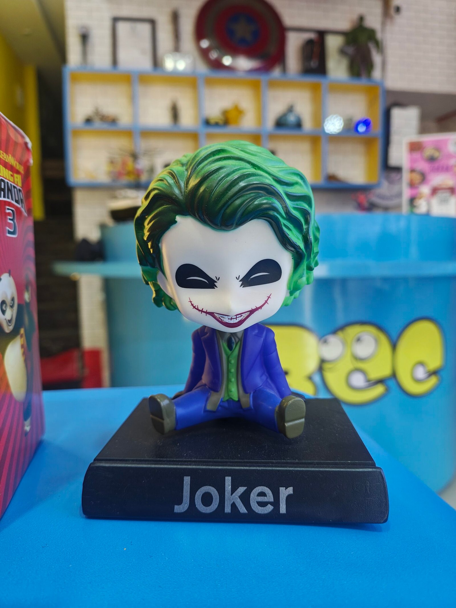 Joker Chibi Bobblehead Action Toy With Mobile Stand