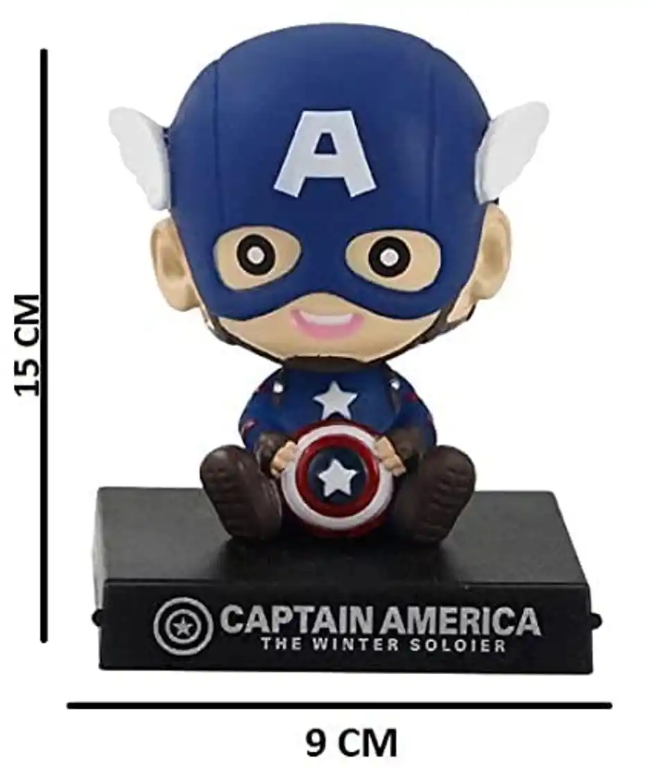 Captain America Chibi Bobblehead Action Toy With Mobile Stand