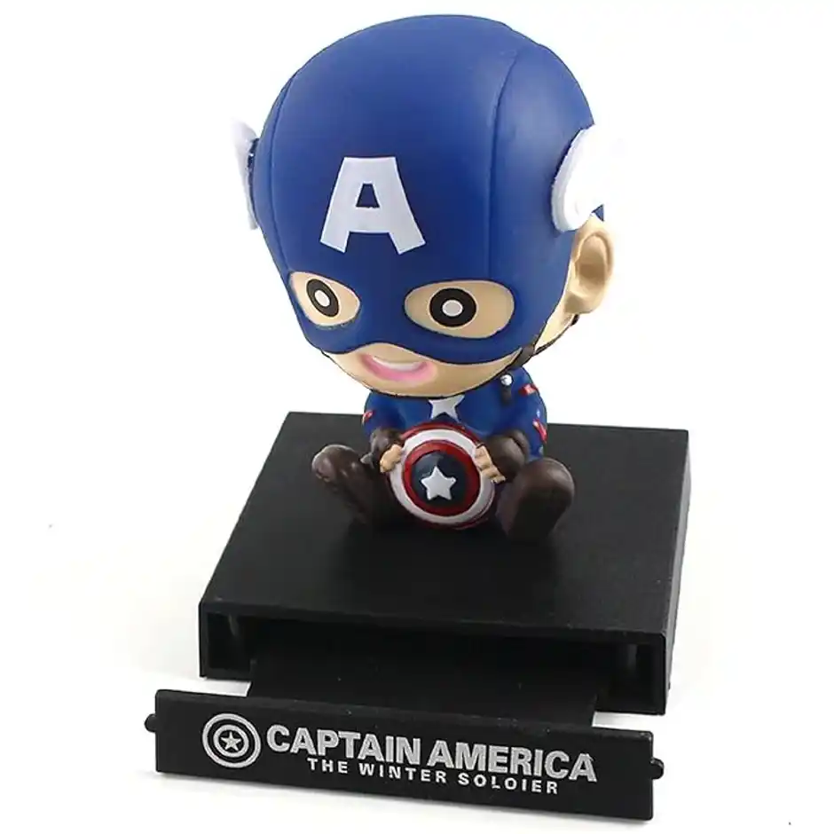 Captain America Chibi Bobblehead Action Toy With Mobile Stand