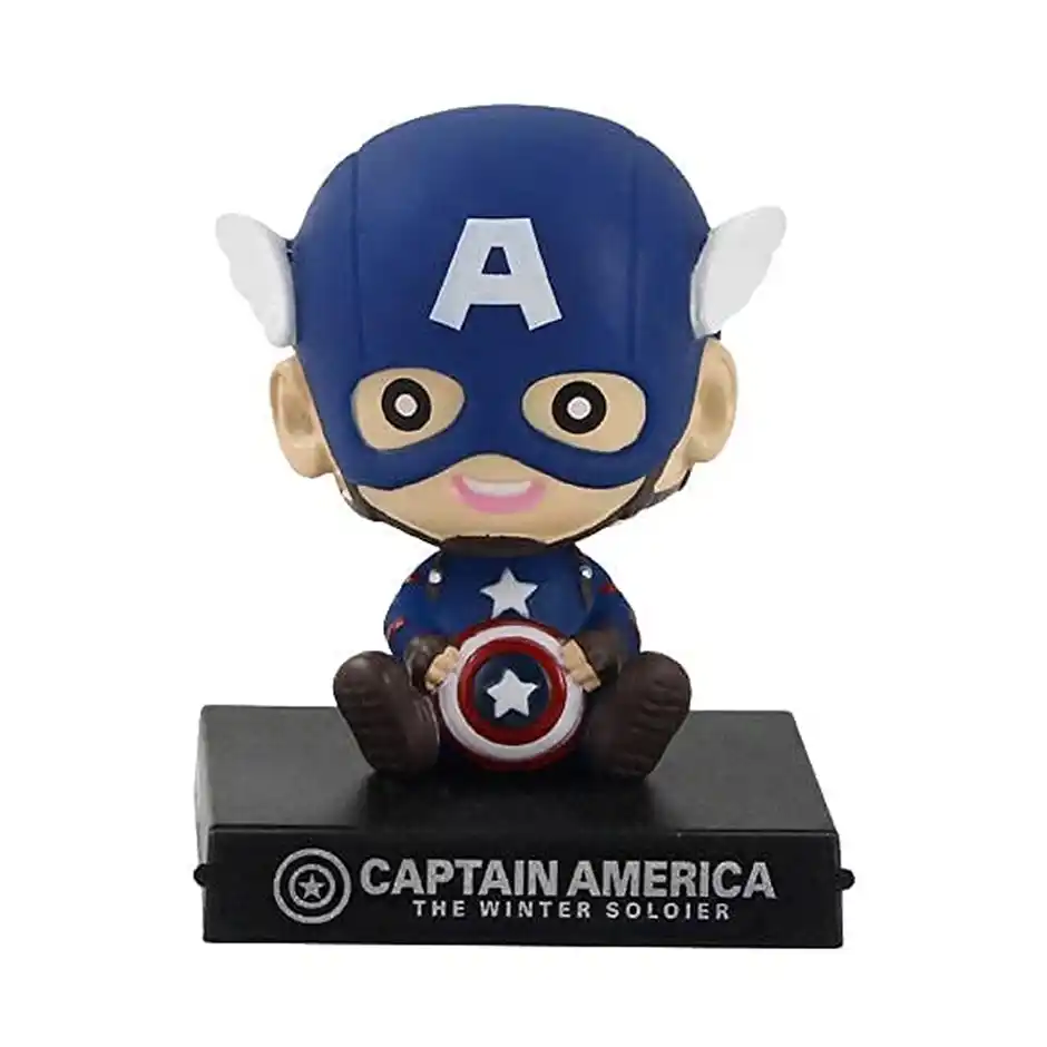 Captain America Chibi Bobblehead Action Toy With Mobile Stand
